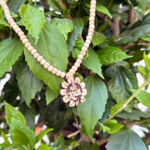 Shri Radha Naam Flower Tusli Locket mala