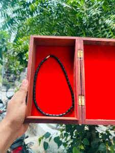 1 Round Long Beads Black Color Tulsi Mala Kanthi